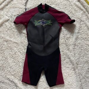 Rip Curl Kids Rashguard - Black and Burgundy